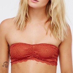 Rust lace bandeau bralette